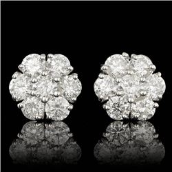 14k White Gold 2.85ct Diamond Earrings