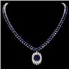 Image 1 : 14k Gold 58ct Sapphire 1.80ct Diamond Necklace