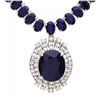 Image 2 : 14k Gold 58ct Sapphire 1.80ct Diamond Necklace