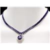 Image 6 : 14k Gold 58ct Sapphire 1.80ct Diamond Necklace