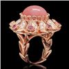 Image 2 : 14K Gold 15.51ct Rose Quartz, 1.25ct Pink Sapphire 1.42ct Diamond Ring