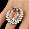 Image 5 : 14k Gold 21.00ct Morganite 4.00ct Diamond Ring