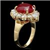 Image 1 : 14k Yellow Gold 7.00ct Ruby 1.50ct Diamond Ring