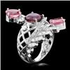 Image 3 : 14k White Gold 5.5ct Spinel 1.00ct Diamond Ring