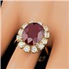 Image 3 : 14k Yellow Gold 8.50ct Ruby 1.65ct Diamond Ring