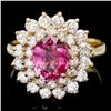 Image 1 : 14k Gold 2ct Tourmaline 1.70ct Diamond Ring