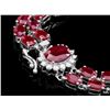 Image 1 : 14k White Gold 28ct Ruby 0.50ct Diamond Bracelet