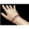 Image 3 : 14k White Gold 28ct Ruby 0.50ct Diamond Bracelet