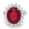 Image 3 : 14k White Gold 6.15ct Ruby 0.80ct Diamond Ring