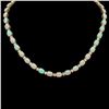 Image 1 : 14K Gold 24.51ct Opal 2.24ct Diamond Necklace