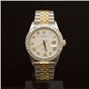 Image 1 : Rolex Two-Tone Datejust 36mm Custom Silver Jubeele Dial with Gold Roman Numerals, Bezel 2.25ct Men's