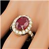 Image 3 : 14k Yellow Gold 7.50ct Ruby 1.70ct Diamond Ring