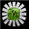 Image 1 : 14k Gold 11.50ct Peridot 2.25ct Diamond Ring