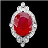 Image 3 : 14k White Gold 22.00ct Ruby 1.30ct Diamond Ring