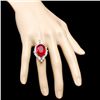 Image 4 : 14k White Gold 22.00ct Ruby 1.30ct Diamond Ring