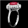 Image 2 : 14k White Gold 2.50ct Ruby 0.60ct Diamond Ring