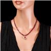 Image 6 : 14k Gold 54.9ct Ruby 1.40ct Diamond Necklace