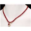 Image 7 : 14k Gold 54.9ct Ruby 1.40ct Diamond Necklace