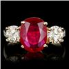 Image 1 : 14k Yellow Gold 3.00ct Ruby 1.15ct Diamond Ring