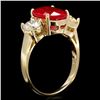 Image 3 : 14k Yellow Gold 3.00ct Ruby 1.15ct Diamond Ring