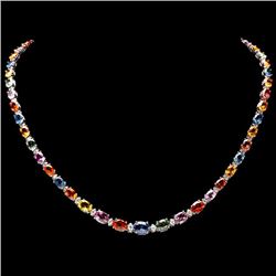 14k Gold 31ct Sapphire 1.20ct Diamond Necklace