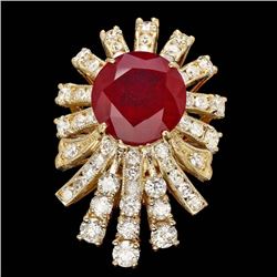 14k Yellow Gold 7.00ct Ruby 2.60ct Diamond Ring