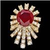 Image 1 : 14k Yellow Gold 7.00ct Ruby 2.60ct Diamond Ring