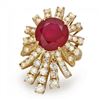 Image 3 : 14k Yellow Gold 7.00ct Ruby 2.60ct Diamond Ring