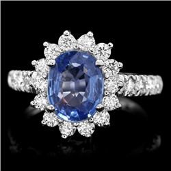 14k Gold 2.00ct Sapphire 0.85ct Diamond Ring