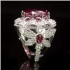 Image 3 : 14k Gold 18.62ct Ruby 2.15ct Diamond Ring