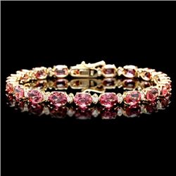 14k 15.00ct Tourmaline 0.80ct Diamond Bracelet