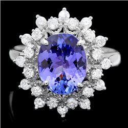 14k Gold 2.60ct Tanzanite 0.65ct Diamond Ring