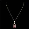 Image 2 : 14k Gold 20.00ct Ruby 0.35ct Diamond Pendant