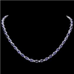 14k 35.50ct Tanzanite 1.75ct Diamond Necklace