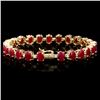 Image 2 : 14k Gold 26.00ct Ruby 1.00ct Diamond Bracelet