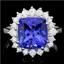 14k Gold 6.00ct Tanzanite 0.70ct Diamond Ring