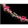 Image 4 : 14k Gold 72.00ct Ruby 1.30ct Diamond Necklace