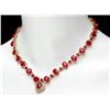 Image 7 : 14k Gold 72.00ct Ruby 1.30ct Diamond Necklace