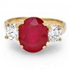 Image 2 : 14k Yellow Gold 5.00ct Ruby 1.10ct Diamond Ring
