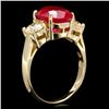 Image 3 : 14k Yellow Gold 5.00ct Ruby 1.10ct Diamond Ring