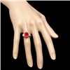 Image 4 : 14k Yellow Gold 5.00ct Ruby 1.10ct Diamond Ring
