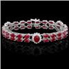 Image 1 : 14k Gold 26.5ct Ruby 1.30ct Diamond Bracelet