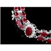 Image 2 : 14k Gold 26.5ct Ruby 1.30ct Diamond Bracelet