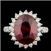 Image 1 : 14k White Gold 7.50ct Ruby 1.10ct Diamond Ring