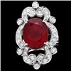 Image 1 : 14k White Gold 11.00ct Ruby 1.35ct Diamond Ring