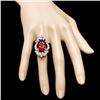 Image 4 : 14k White Gold 11.00ct Ruby 1.35ct Diamond Ring