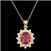 Image 1 : 14k Gold 3.00ct Ruby 0.70ct Diamond Pendant