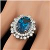 Image 4 : 14k White Gold 7.00ct Topaz 1.50ct Diamond Ring