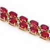 Image 2 : 14k Yellow Gold 31ct Ruby 0.30ct Diamond Bracelet