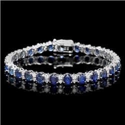 14k Gold 14ct Sapphire 1.80ct Diamond Bracelet